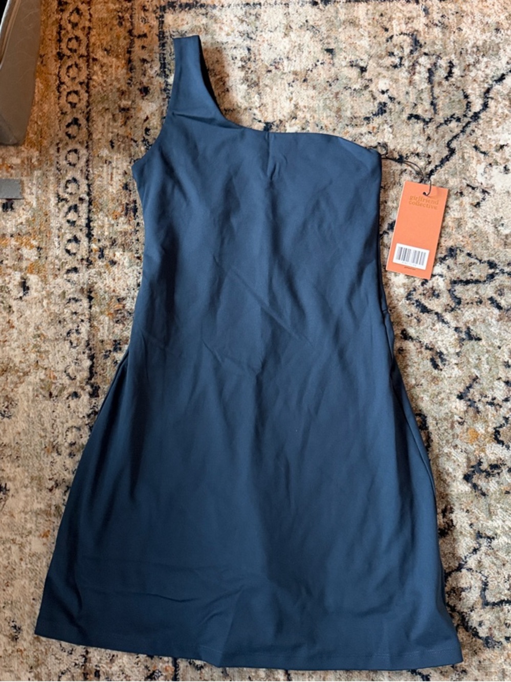 Girlfriend collective one shoulder workout dress